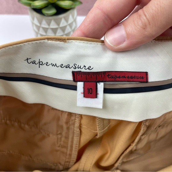 Anthropologie Tapemeasure Solid Tan Brown Capri Pants Women Size 10 - Picture 2 of 6